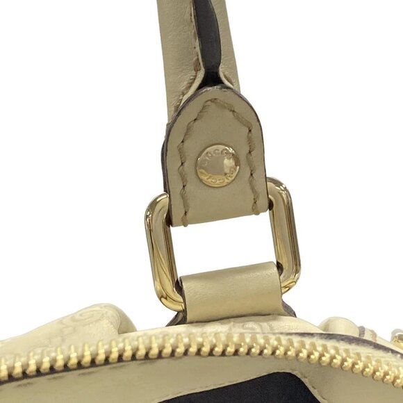 Auth GUCCI Sukey/Guccissima 223974 Cream Leather Handbag - Picture 9 of 16